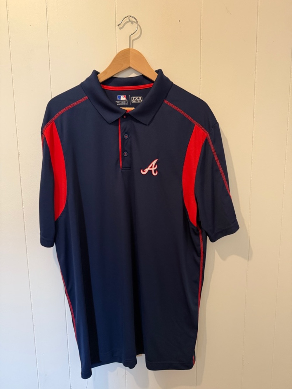 Genuine Merchandise Navy and Red Atlanta Braves Polo
